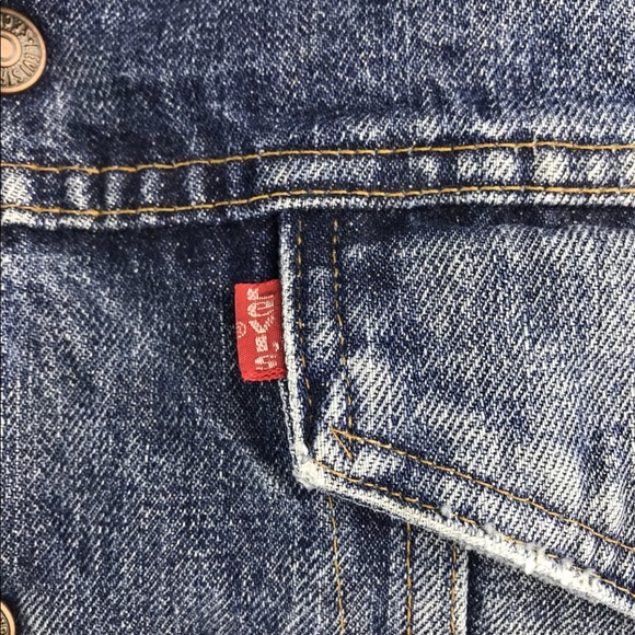 SOLD Vtg 80s Distressed Levis Jean Sherpa Jacket - Picture 2 of 7